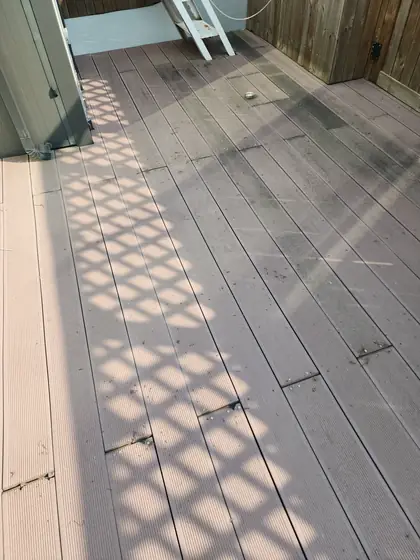 데크 들뜸 보수 — 턱이 없어진 테라스 데크